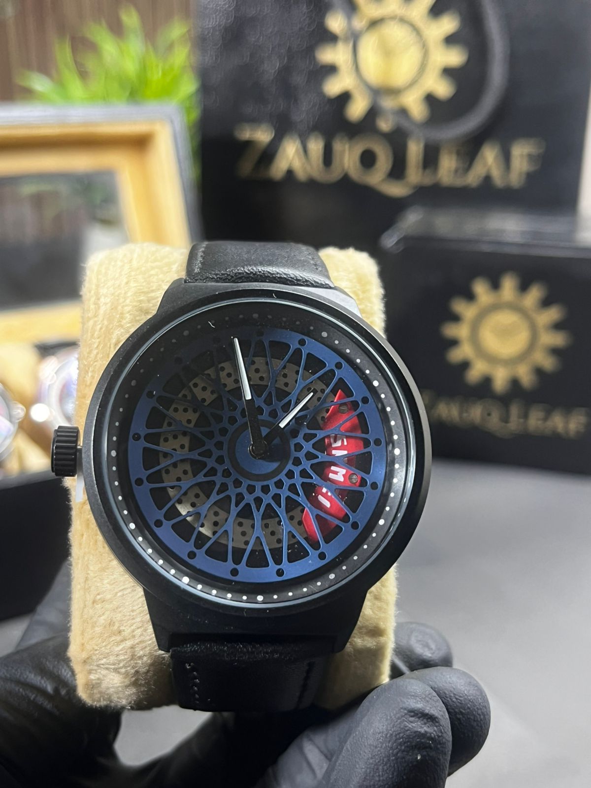 SKMEI Sporty Black Case Blue Wheel Rim Men's Watch