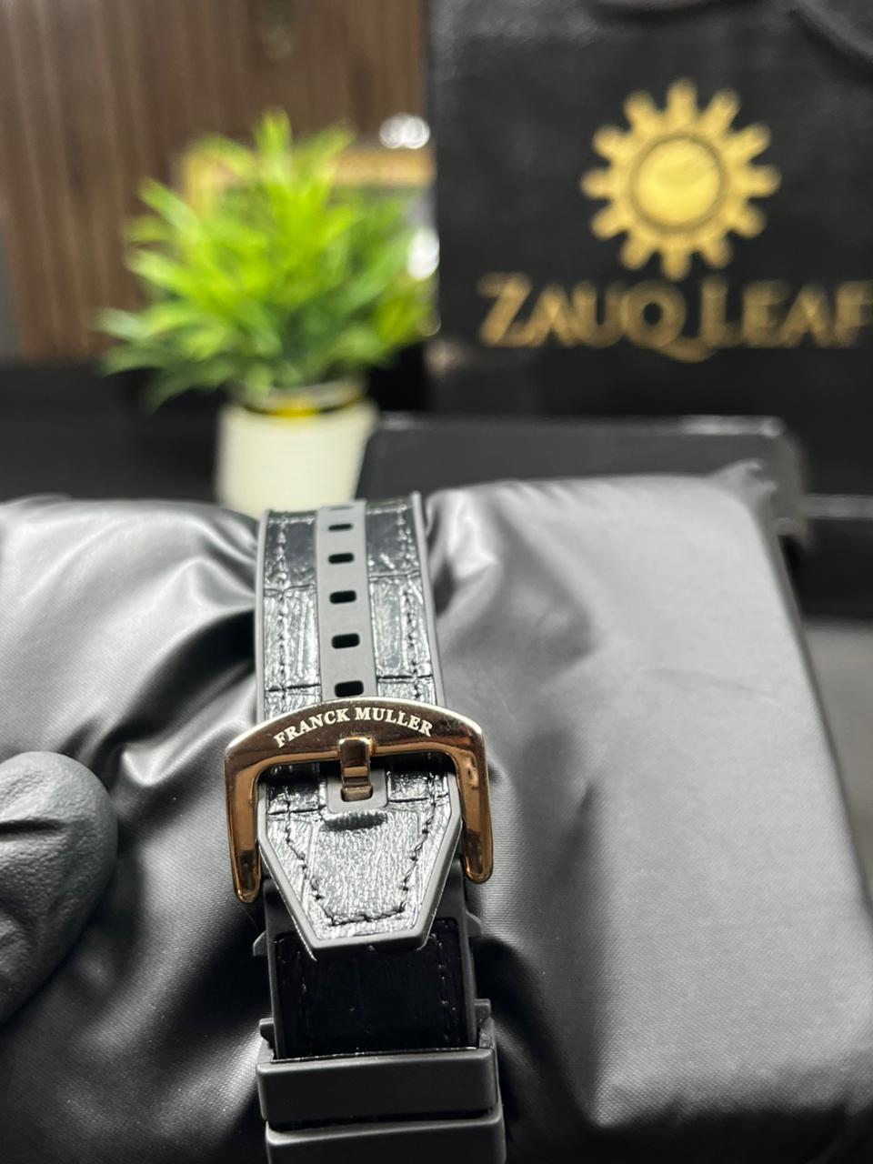 Zauqleaf Frank muller Inspired Design : Stone watch Curved Tonneau Quartz Watch